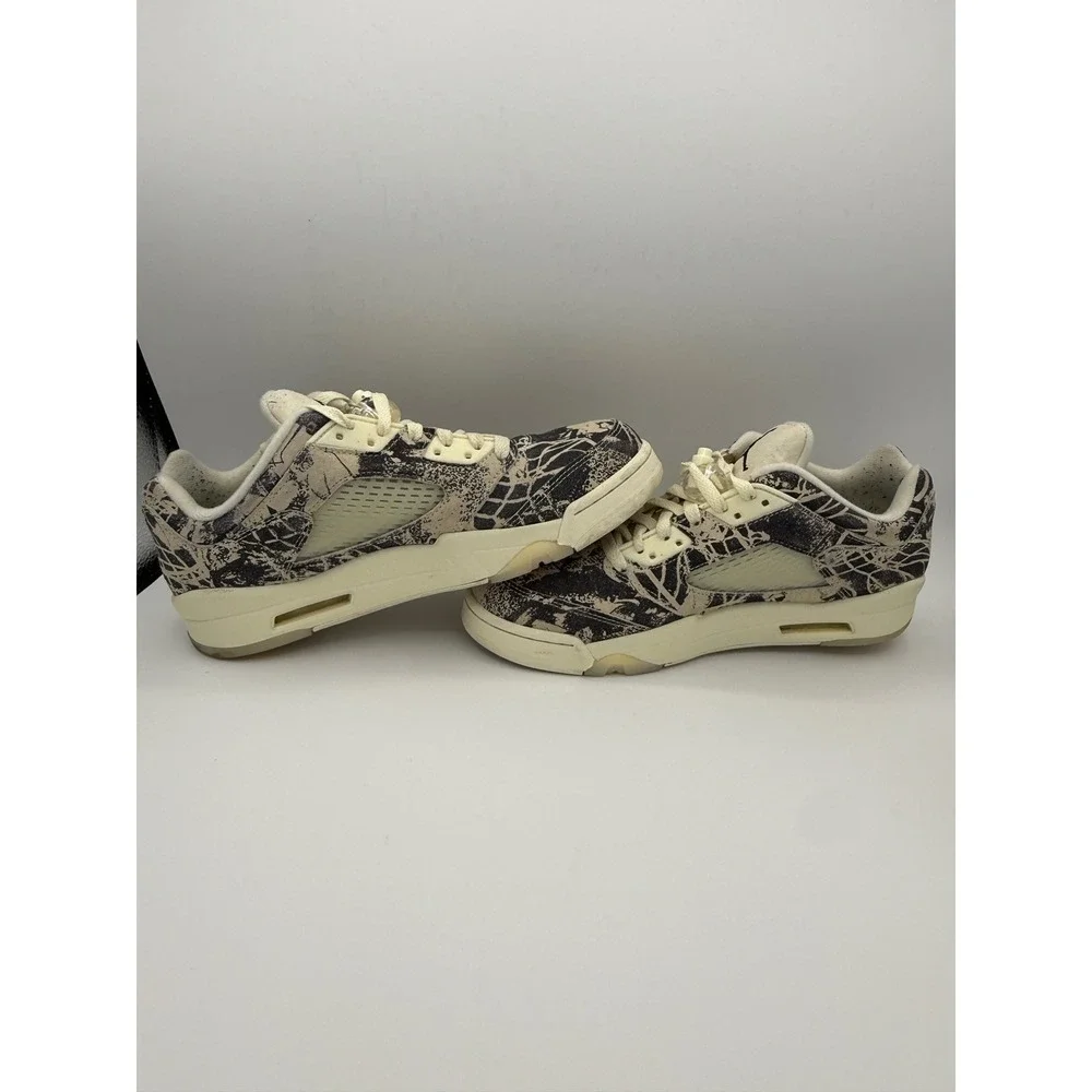 Womens Air Jordan 5 Retro Low DB016 100 Latte Coconut Milk Black Sneakers